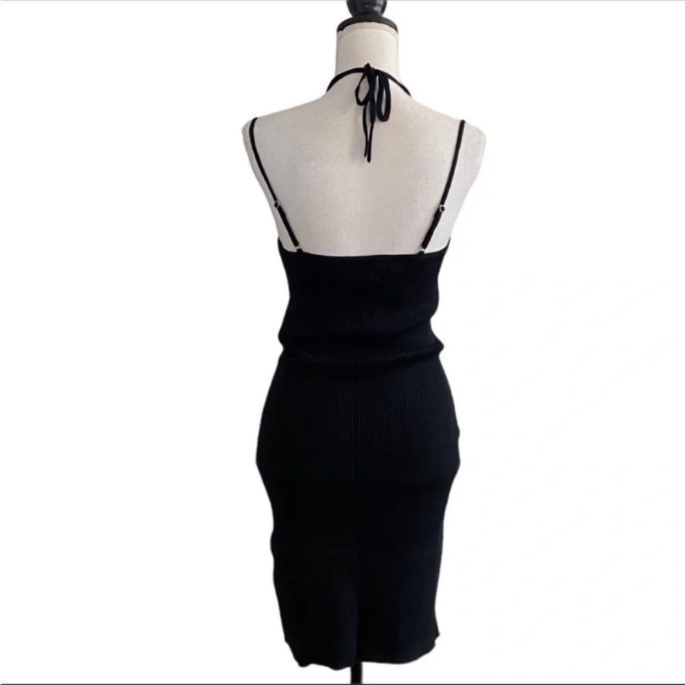 NEW Abercrombie & Fitch Strappy Halter Mini Sweater Dress SZ XL in Black - Picture 5 of 9